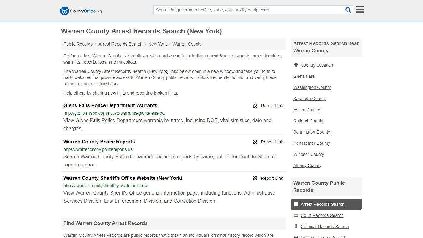 Arrest Records Search - Warren County, NY (Arrests & Mugshots)