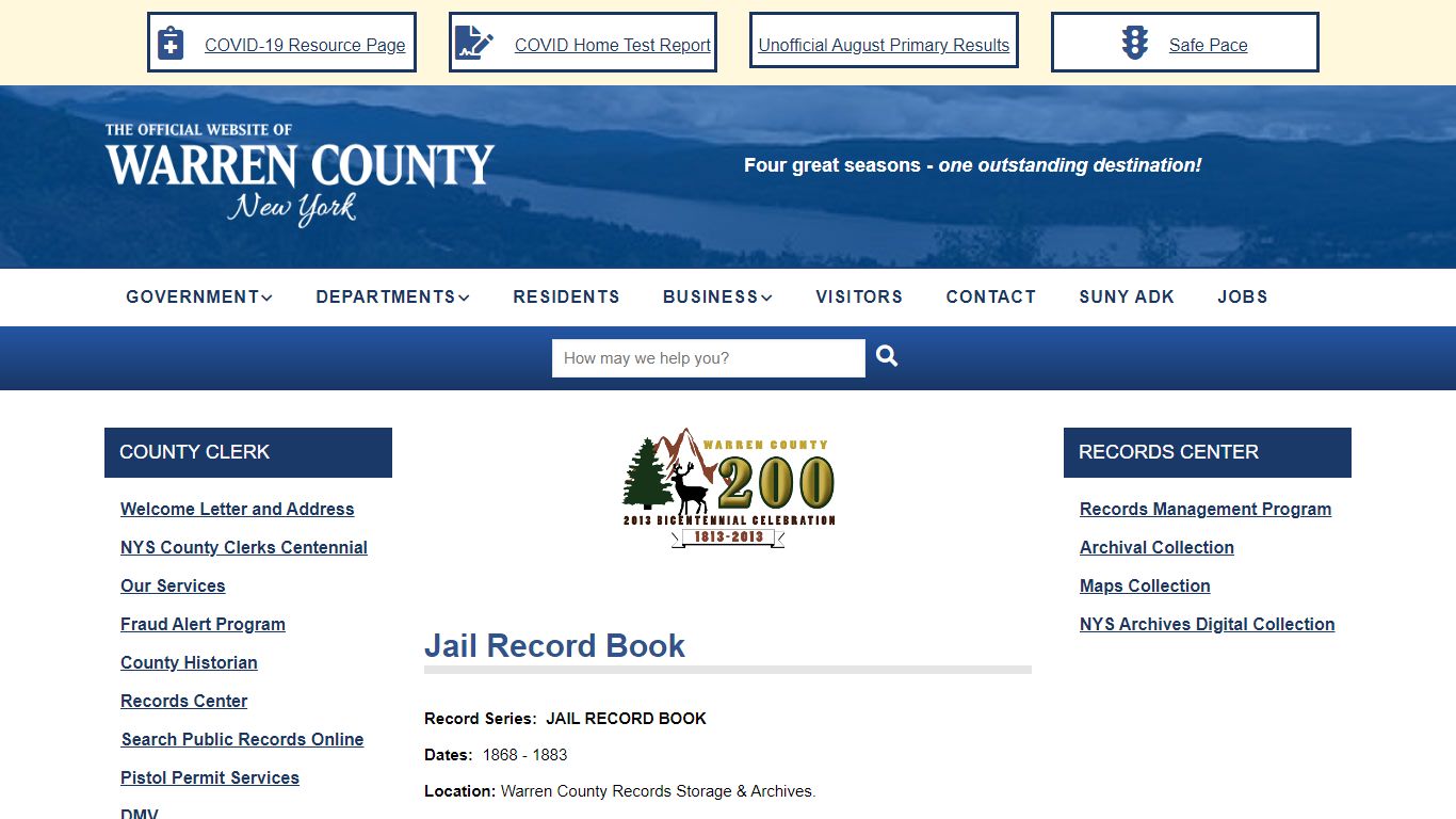 Jail Record Book | Warren County