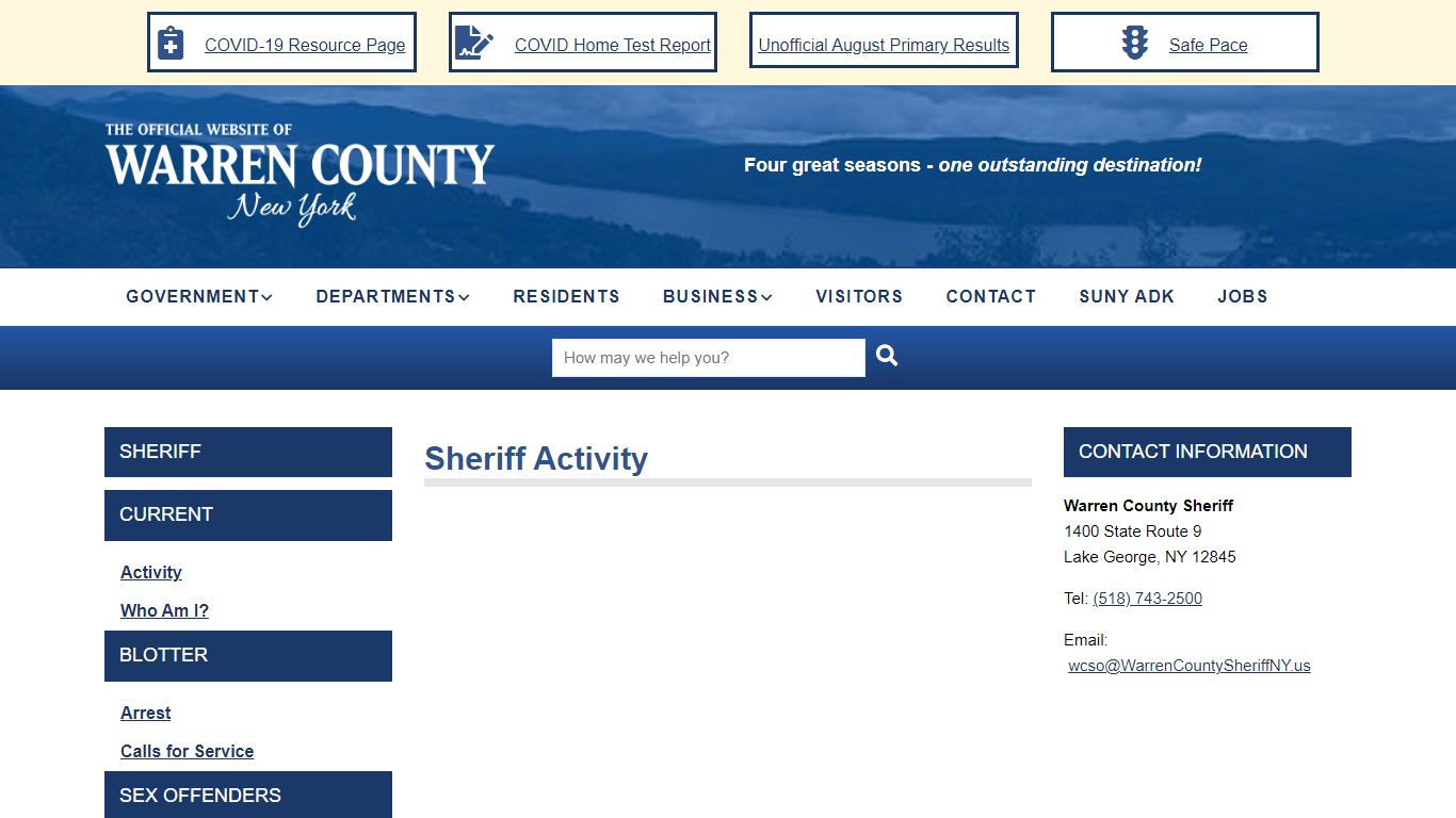 Sheriff Activity | Warren County